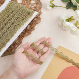 25 Yards Metallic Braid Lace Trim, Leaf Pattern Gold Centipede Lace Ribbon Decorated Gimp Trim for Wedding Bridal, Costume or Jewelry, Crafts and Sewing 1/2(12mm) x1.5mm