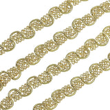 25 Yards Metallic Braid Lace Trim, Leaf Pattern Gold Centipede Lace Ribbon Decorated Gimp Trim for Wedding Bridal, Costume or Jewelry, Crafts and Sewing 1/2(12mm) x1.5mm