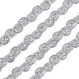25 Yards Metallic Braid Lace Trim, Leaf Pattern Silver Centipede Lace Ribbon Decorated Gimp Trim for Wedding Bridal, Costume or Jewelry, Crafts and Sewing 1/2(12mm) x1.5mm