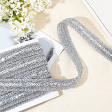 14.2 Yard 1.18 Inch Sequin Metallic Braid Trim Sliver Lace Trim with Paillette Sequinned Ribbon Metallic Sequins Jacquard Trim for DIY Clothing Accessories Decorations