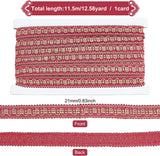 12.6 Yards 0.8 inch Red Woven Braid Trim Handmade Polyester Braid Trim Sewing Red Edge Trim Crafts Decorative Trim with Card for Curtain Slipcover DIY Costume Accessories