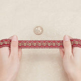 12.6 Yards 0.8 inch Red Woven Braid Trim Handmade Polyester Braid Trim Sewing Red Edge Trim Crafts Decorative Trim with Card for Curtain Slipcover DIY Costume Accessories