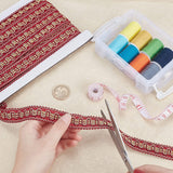 12.6 Yards 0.8 inch Red Woven Braid Trim Handmade Polyester Braid Trim Sewing Red Edge Trim Crafts Decorative Trim with Card for Curtain Slipcover DIY Costume Accessories