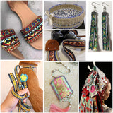 1.3 Inch Emobridered Woven Ribbon, 7 Yards Vintage Jacquard Ribbon Sewing Woven Ribbon Persian Floral Fabric Trim Fringe Sewing Decor Trim for DIY Boho Clothing Embellishment Decorations