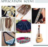 1.3 Inch Emobridered Woven Ribbon, 7 Yards Vintage Jacquard Ribbon Sewing Woven Ribbon Persian Floral Fabric Trim Fringe Sewing Decor Trim for DIY Boho Clothing Embellishment Decorations