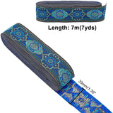 1.3 Inch Emobridered Woven Ribbon, 7 Yards Vintage Jacquard Ribbon Sewing Woven Ribbon Persian Floral Fabric Trim Fringe Sewing Decor Trim for DIY Boho Clothing Embellishment Decorations