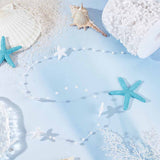 1 Roll 30m Acrylic Starfish Garland White Beads Ribbons Pearls Beads String Roll Chain Beach Garland Decor for Christmas Wedding Home Decoration Holiday Birthday Supplies