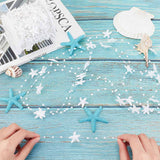 1 Roll 30m Acrylic Starfish Garland White Beads Ribbons Pearls Beads String Roll Chain Beach Garland Decor for Christmas Wedding Home Decoration Holiday Birthday Supplies