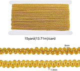 15 Yards Metallic Braid Lace Trim, Flower Pattern Gold Centipede Lace Ribbon Decorated Gimp Trim for Wedding Bridal, Costume or Jewelry, Crafts and Sewing 1/4(8mm) x1.3mm