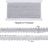 15 Yards Metallic Braid Lace Trim, Flower Pattern Silver Centipede Lace Ribbon Decorated Gimp Trim for Wedding Bridal, Costume or Jewelry, Crafts and Sewing 1/4(8mm) x1.3mm