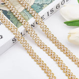 20 Yards Metallic Braid Lace Trim Handmade Goldenrod Centipede Braid Trim Crafts White Lining Decorative Trim with Card for Curtain Slipcover DIY Costume Accessories 0.47/12mm(W)