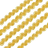 25 Yard Metallic Scroll Braid Trim Embellishment, 3/8inch Wide Dark Gold Polyester Ribbon with Wave Pattern for Garment Accessories, Costume or Jewelry, Crafts and Sewing