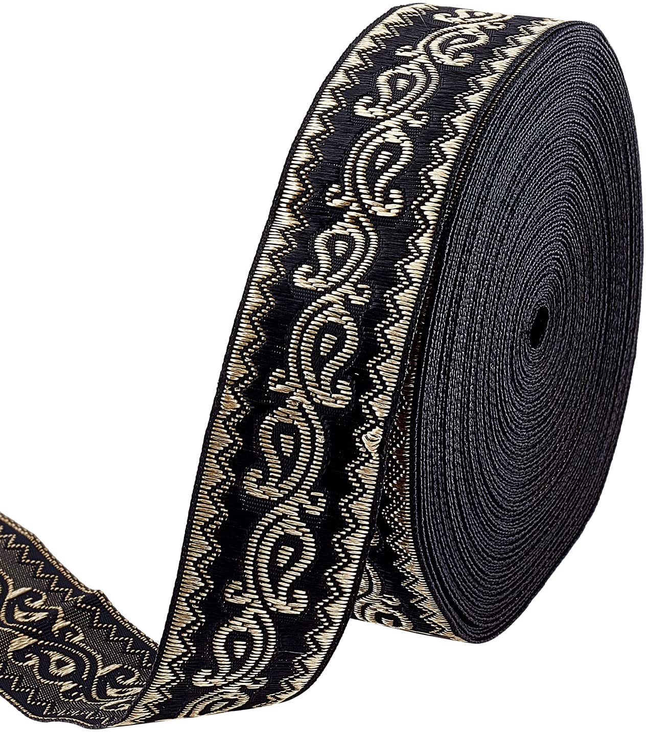 CRASPIRE 11 Yard Black Vintage Jacquard Ribbon Ethnic Style Floral Woven  Trim 1 inch Jacquard Gold Vine on Ribbon Trim for DIY Sewing Crafting Home  Decor, Gift Wrapping hat Bands