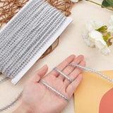 49 Yards Metallic Braid Lace Trim Handmade Silver Circle Metallic Trim Crafts Silver Decorative Trim with Card for Curtain Slipcover DIY Costume Accessories 0.03/9mm(W)