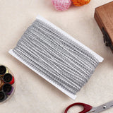 49 Yards Metallic Braid Lace Trim Handmade Silver Circle Metallic Trim Crafts Silver Decorative Trim with Card for Curtain Slipcover DIY Costume Accessories 0.03/9mm(W)