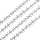 49 Yards Metallic Braid Lace Trim Handmade Silver Circle Metallic Trim Crafts Silver Decorative Trim with Card for Curtain Slipcover DIY Costume Accessories 0.03/9mm(W)