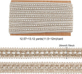 12.5 Yards 0.8 inch Light Brown Woven Braid Trim Handmade Polyester Sewing White Edge Wave Braid Trim Crafts Decorative Trim with Card for Curtain Slipcover DIY Costume Accessories