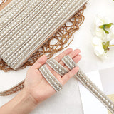 12.5 Yards 0.8 inch Light Brown Woven Braid Trim Handmade Polyester Sewing White Edge Wave Braid Trim Crafts Decorative Trim with Card for Curtain Slipcover DIY Costume Accessories