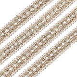 12.5 Yards 0.8 inch Light Brown Woven Braid Trim Handmade Polyester Sewing White Edge Wave Braid Trim Crafts Decorative Trim with Card for Curtain Slipcover DIY Costume Accessories