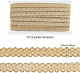 13 Yards Gold Edge Woven Braid Trim Handmade Polyester Sewing Gold Metallic S Wave Braid Trim Crafts Decorative Trim for Curtain Slipcover DIY Costume Accessories 0.59/15mm(W)