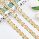 13 Yards Gold Edge Woven Braid Trim Handmade Polyester Sewing Gold Metallic S Wave Braid Trim Crafts Decorative Trim for Curtain Slipcover DIY Costume Accessories 0.59/15mm(W)