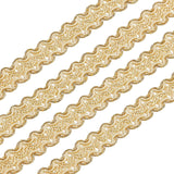 13 Yards Gold Edge Woven Braid Trim Handmade Polyester Sewing Gold Metallic S Wave Braid Trim Crafts Decorative Trim for Curtain Slipcover DIY Costume Accessories 0.59/15mm(W)