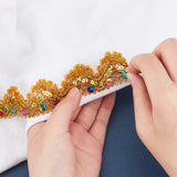 2 Roll Polyester Ribbon, Flower Pattern, for Gifts Wrapping Party Decorating, Bisque, 1 inch(25mm), about 5.4yards(5m)/roll