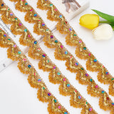 2 Roll Polyester Ribbon, Flower Pattern, for Gifts Wrapping Party Decorating, Bisque, 1 inch(25mm), about 5.4yards(5m)/roll