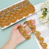 2 Roll Polyester Ribbon, Flower Pattern, for Gifts Wrapping Party Decorating, Bisque, 1 inch(25mm), about 5.4yards(5m)/roll