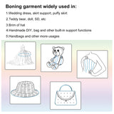 1 Roll 16.4 Yard Cotton Covered Polyester Boning, 0.4Wide Wedding Dress Boning, Sewing Accessories, Black