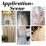 1 pc Polyester Mesh Embroidered Lace Trim, Flower Pettern, Garment Accessories, PeachPuff, 52 inch(1320mm), about 2 yards/pc