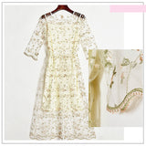 1 pc Polyester Mesh Embroidered Lace Trim, Flower Pettern, Garment Accessories, PeachPuff, 52 inch(1320mm), about 2 yards/pc