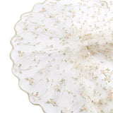 1 pc Polyester Mesh Embroidered Lace Trim, Flower Pettern, Garment Accessories, PeachPuff, 52 inch(1320mm), about 2 yards/pc