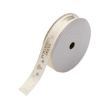 1 Roll Flat Christmas Theme Polyester Grosgrain Ribbon, Hot Stamping Ribbon, Clothes Accessories, White, Merry Christmas, Word, 5/8 inch(16.5mm), about 9.84 Yards(9m)/Roll