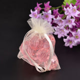 1 Bag Organza Bags, with Ribbons, Creamy White, 9x7cm