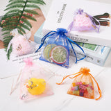 1 Bag Kissitty 100Pcs 2 Style Gold Stamping Butterfly Rectangle Organza Gift Bags, Jewelry Packing Drawable Pouches, Mixed Color, 9~12x7~9cm, 50pcs/style