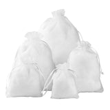 1 Bag 5 Style Organza Gift Bags with Drawstring, Jewelry Pouches, Wedding Party Christmas Favor Gift Bags, White, 100pcs/bag