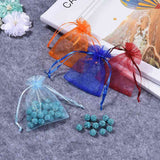 1 Bag Rectangle Organza Gift Bags, Jewelry Packing Drawable Pouches, with Vacuum Packing, Mixed Color, 9x7cm