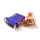 1 Bag Rectangle Organza Gift Bags, Jewelry Packing Drawable Pouches, with Vacuum Packing, Mixed Color, 9x7cm