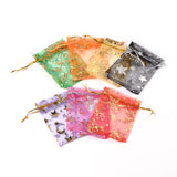 1 Bag Rectangle Organza Gift Bags, Jewelry Packing Drawable Pouches, with Vacuum Packing, Mixed Color, 9x7cm
