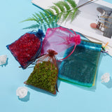 1 Bag Rectangle Organza Gift Bags, Jewelry Packing Drawable Pouches, with Vacuum Packing, Mixed Color, 13x18cm