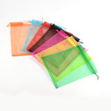 1 Bag Rectangle Organza Gift Bags, Jewelry Packing Drawable Pouches, with Vacuum Packing, Mixed Color, 17x23cm