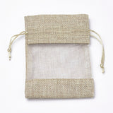 24 pc Cotton Packing Pouches, Drawstring Bags, with Organza Ribbons, Tan, 14~15x10~11cm