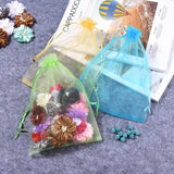 100 pc Rectangle Jewelry Packing Drawable Pouches, Organza Gift Bags, Mixed Color, 17x23cm