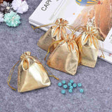 100 pc Organza Bags, Rectangle, Gold, 12x9cm