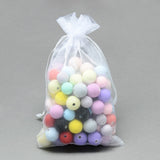 100 pc Organza Bags, High Dense, Rectangle, White, 12x9cm