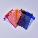 100 pc Solid Color Organza Bags, Wedding Favor Bags, Favour Bag, Mother's Day Bags, Rectangle, Mixed Color, 15x10cm, 40pcs/set
