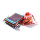 1 Bag Mixed Color Organza Gift Bags, Jewelry Mesh Pouches for Wedding Party Christmas Gifts Candy Bags, Rectangle, about 10cm wide, 12cm long