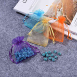 1 Bag Organza Bags, Rectangle, Mixed Color, 10x8cm