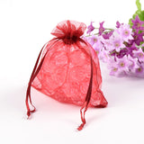 1 Bag Organza Gift Bags, with Drawstring, Rectangle, 12x10cm